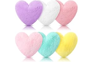 Liliful 6 Pack Faux Rabbit Fur Heart Pillow