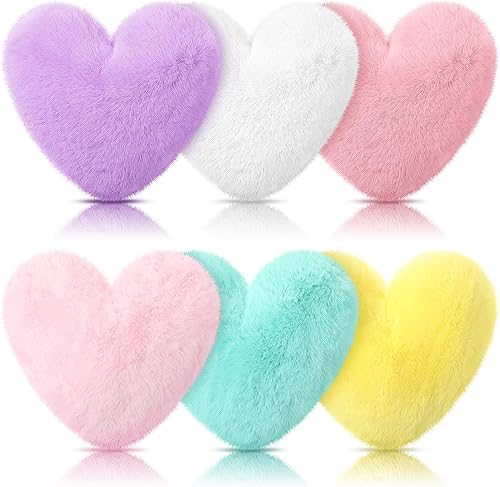 6 almohadas de piel sintética de conejo con forma de corazón, lindas almohadas de sofá, almohadas decorativas suaves para cama, sofá, niñas y disponible en Yaxa Costa Rica