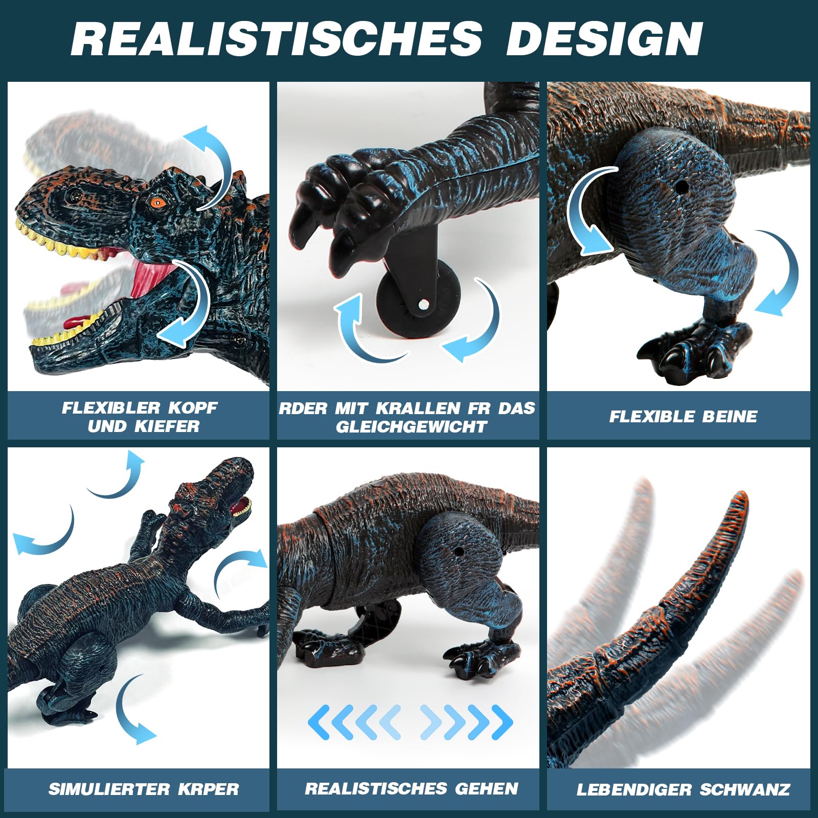 Sunrad Kinder Ferngesteuertes Dinosaurier Spielzeug,Elektronik T-Rex Dino Spielzeug mit Spray, Licht,Brüllen,Realistische Gehbewegungen,Geschenk für Jungen und Mädchen