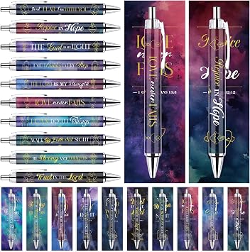 30 Sets Christian Bookmarks and Bible Verse Pens Gifts Bulk Scripture