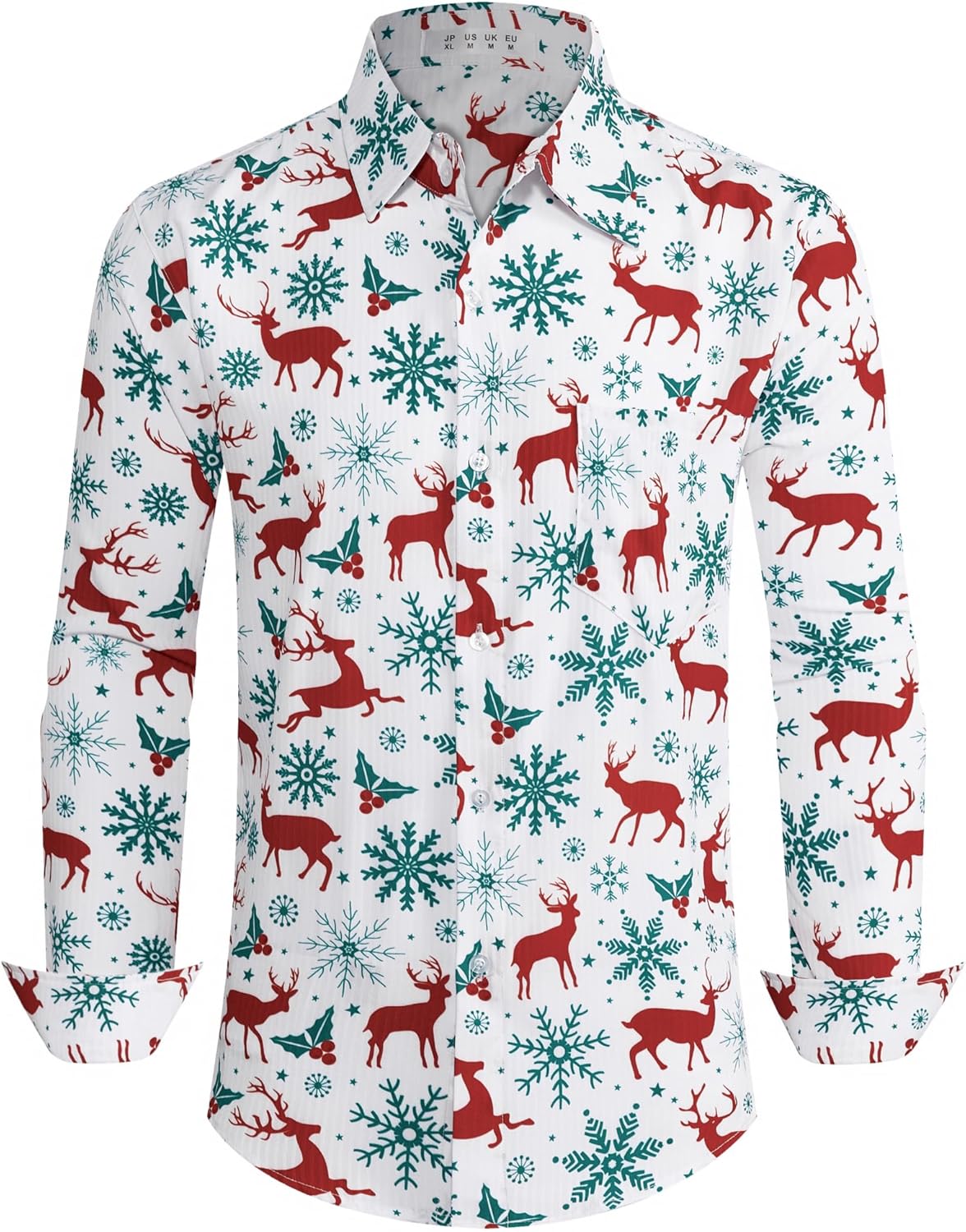 BOJIN Men's Dress Wrinkle-Free Floral Hawaiian Long Sleeve Flower Printed Casual Button Down Shirts with Pocket