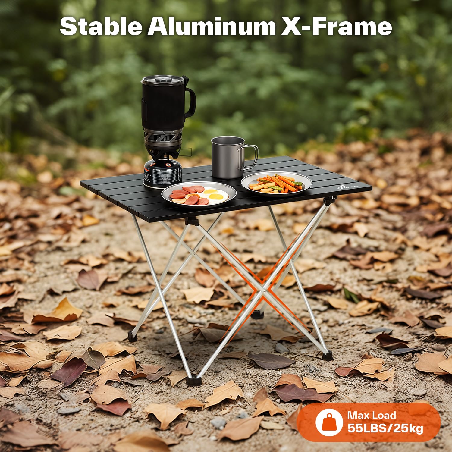 Sportneer Table de Camping Portable, Table Exterieur Pliante ultralégère Cadre en Aluminium de Haute qualité pour Les activités en Plein air, Randonnée Exterieur Peche Pique-Nique Barbecue Voyage