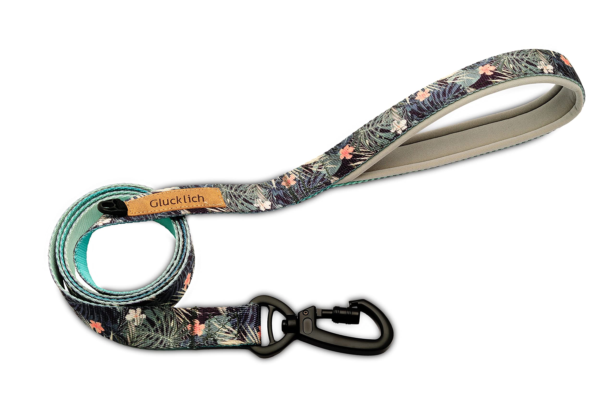 Glucklich 5 FT Heavy Duty Printed Pet Leashes for Walking & Training- Puppy Leash for Small, Medium and Large Dogs with Extra Wide Soft Neoprene Padded Handle (M, Green Forest) (B0BFL479KC) Amazon Price History, Amazon Price Tracker