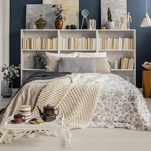 Miniatura 2 de NAKLEO - Plantilla de pared de plástico reutilizable - 23 x 37 pulgadas - Flor de rosa dorada - Papel tapiz grande sin costuras para todo el mundo