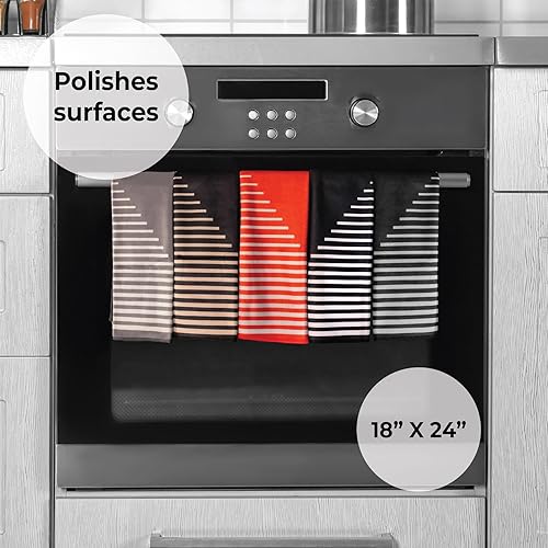 Miniatura 5 de Skoy Toalla de cocina, (paquete de 3) toalla de poliéster reciclado para platos, cristalería, utensilios de cocina y manos, diseño reversible,