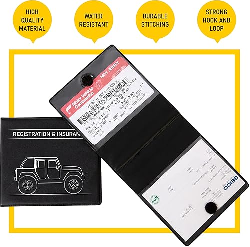 Miniatura 3 de CANOPUS Soporte para registro y seguro de automóvil (pequeño, negro-blanco), Negro -, Compacto