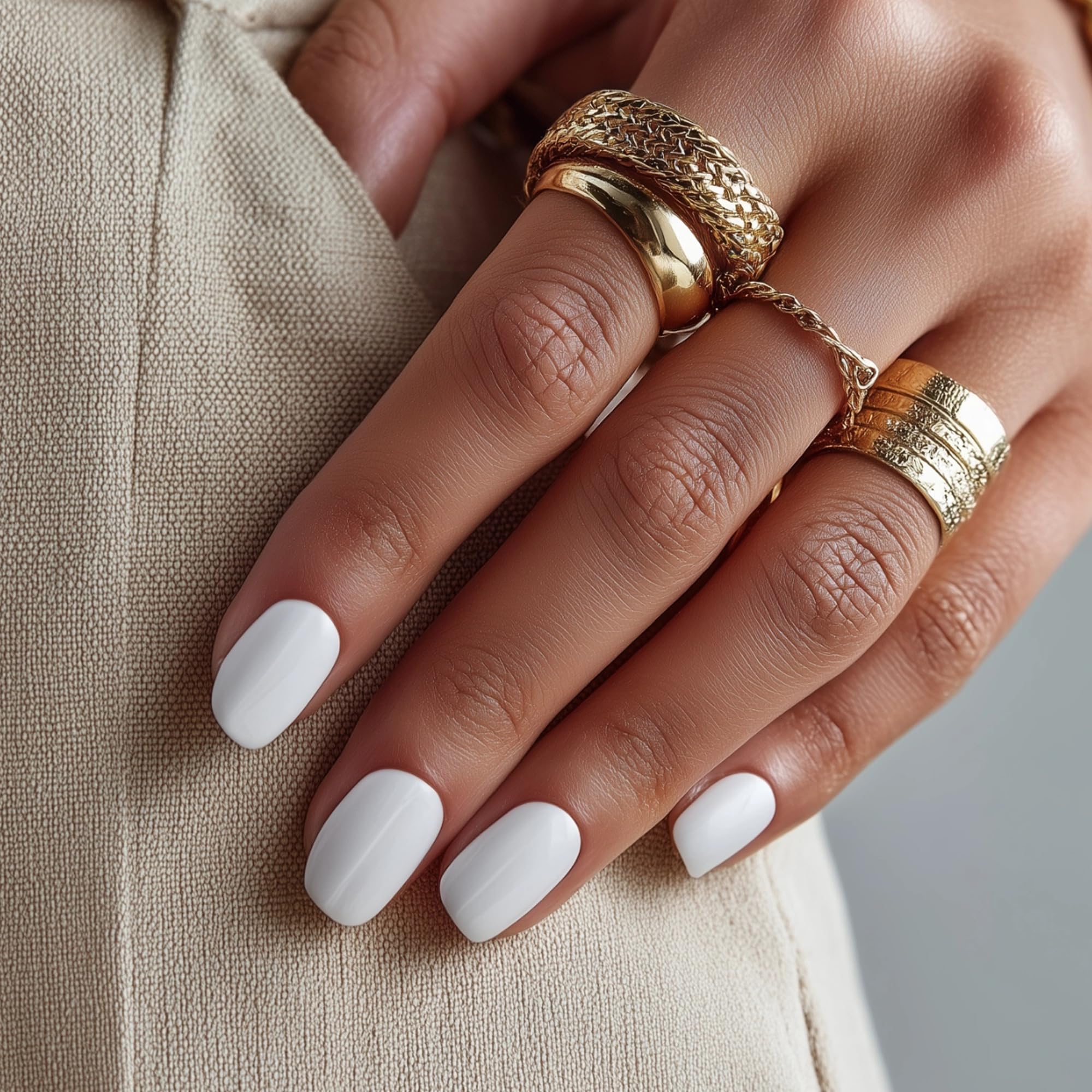 DANNI & TONI Semi Cured Gel Nail Strips (Pure White) Solid White Gel Nail Wraps 28 Stickers