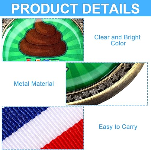 Miniatura 3 de Yinkin 8 piezas de medalla de perdedor de 1.97 pulgadas, medalla de trofeo de perdedor de oro de 1.97 pulgadas, broma de trofeo de estrella de