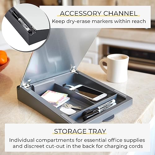 Miniatura 4 de ECR4Kids Estación de notas para tablero de cristal almohadilla de computadora de 10 x 125 pulgadas superficie magnética de borrado en seco bloc de