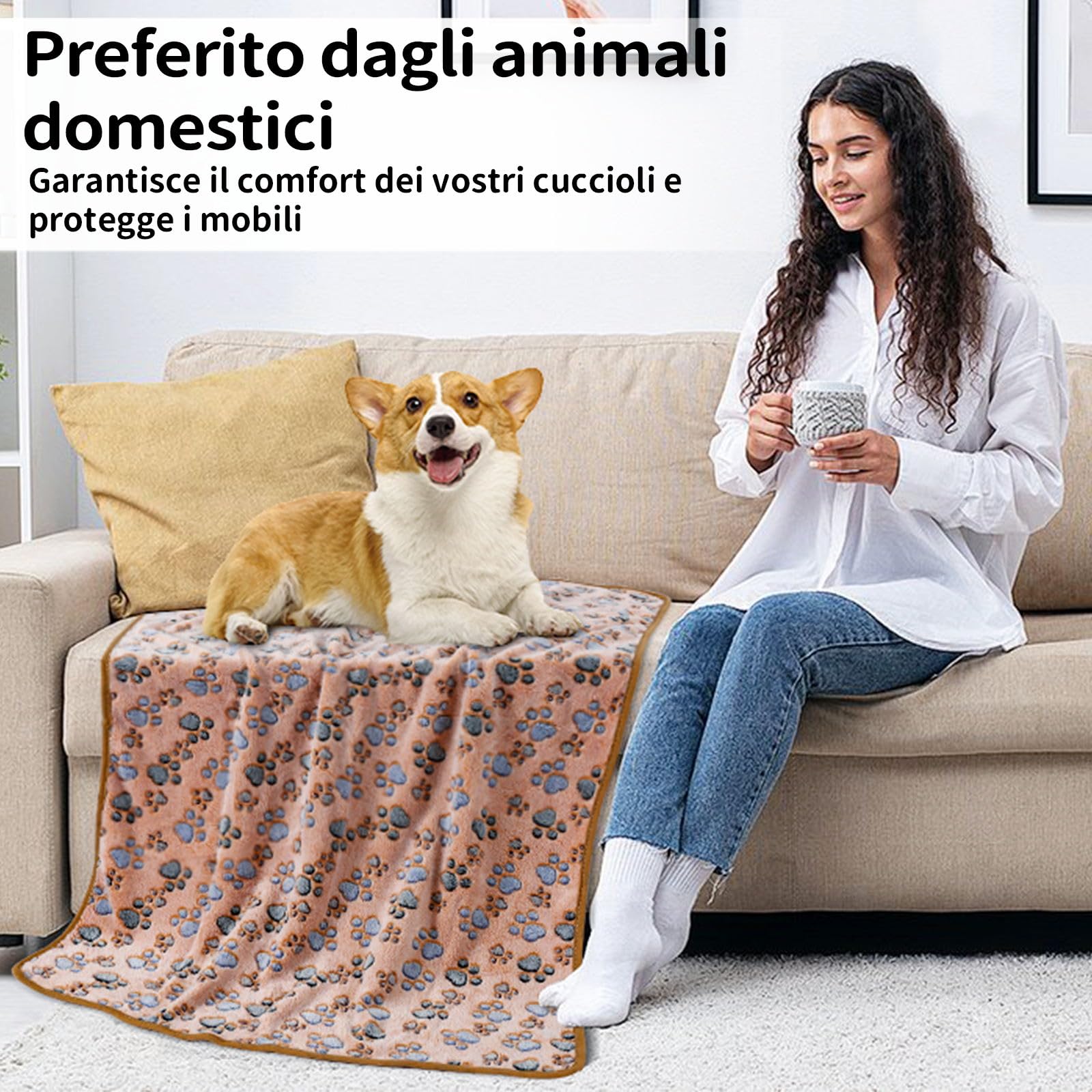 COMSLE Coperta per Cani Cane Gatto Lavabile Durevole, 3 Pezzi, Coperte per Cani in Morbida e Calda Flanella, Copertina per Cani Gatti Adatto per Cani di Piccola e Media Taglia, 40 * 60CM Gambe