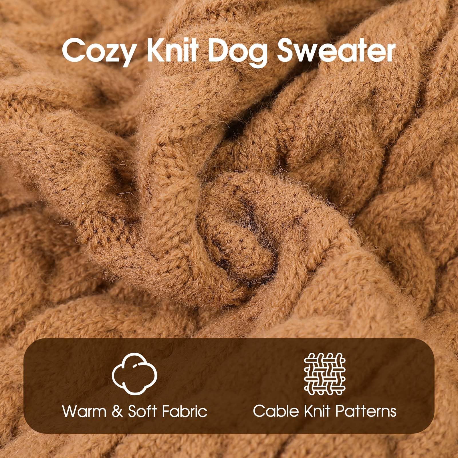 ASENKU Hundepullover für Kleine Hunde S – Winter Warm Gestrickt mit Geschirröffnung, Waschbarer Rollkragen Strickpullover mit Beinen, Ideal für Dackel (Teckel), Mops & Malteser