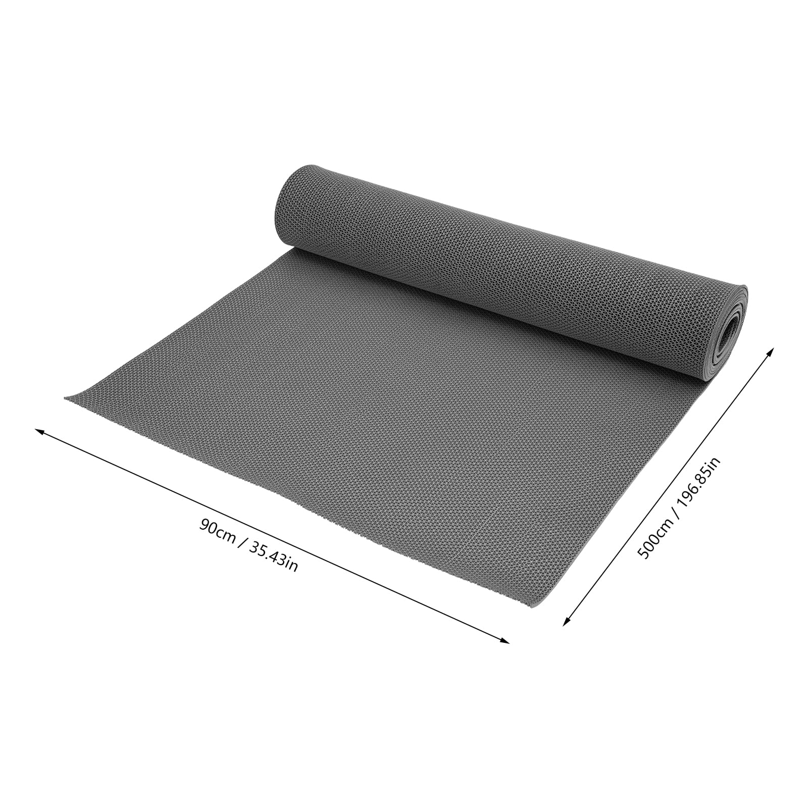 16.4 x 2.95ft Floor Mat,Floor Mat,Non-Slip Mat,PVC Drainage Mat for Swimming Pool,Shower Room,Bathroom,Indoor Outdoor Entryways (Grey)