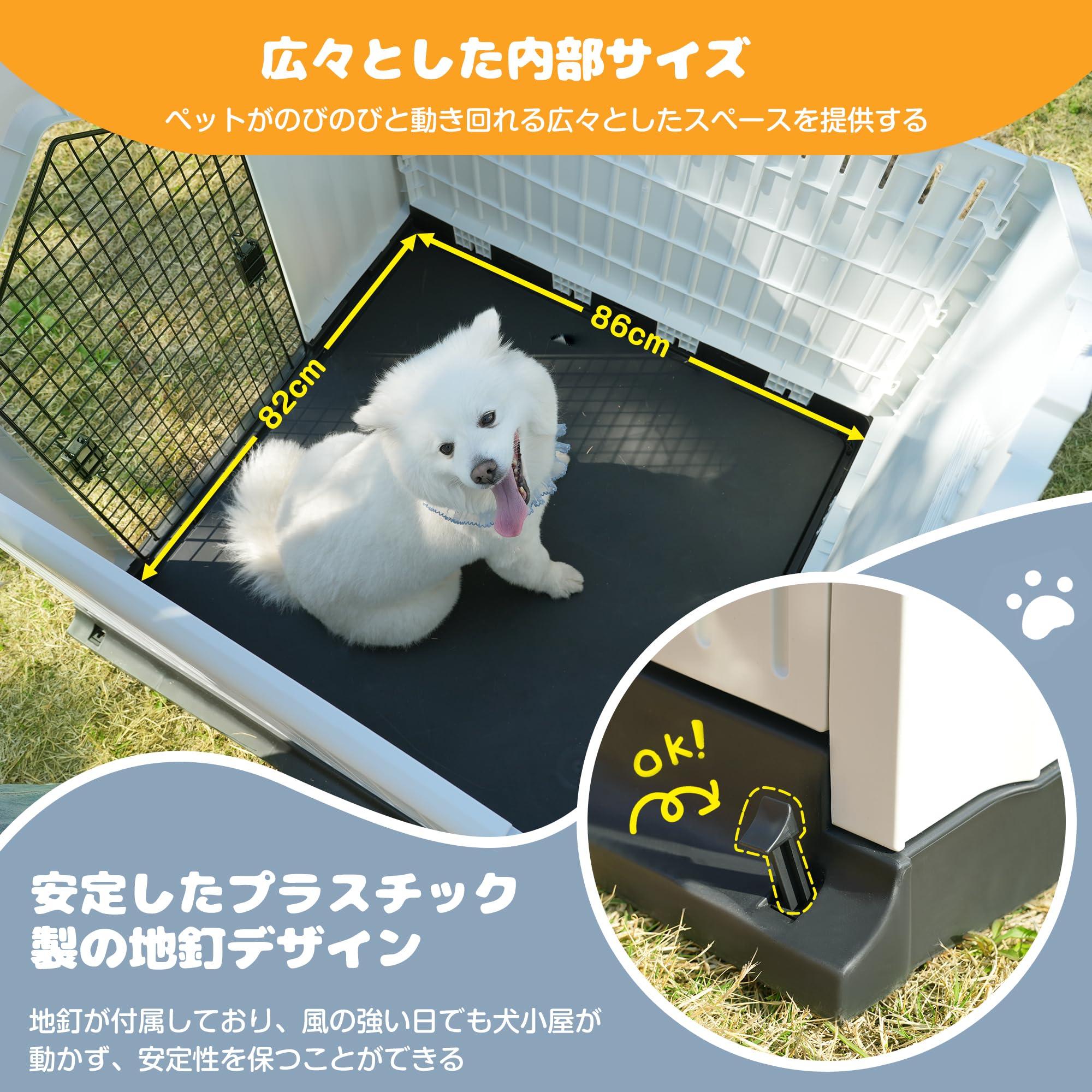Amazon | BTM 犬小屋 屋外用 犬舎 室外 中型犬用 大型犬用 ドア付き