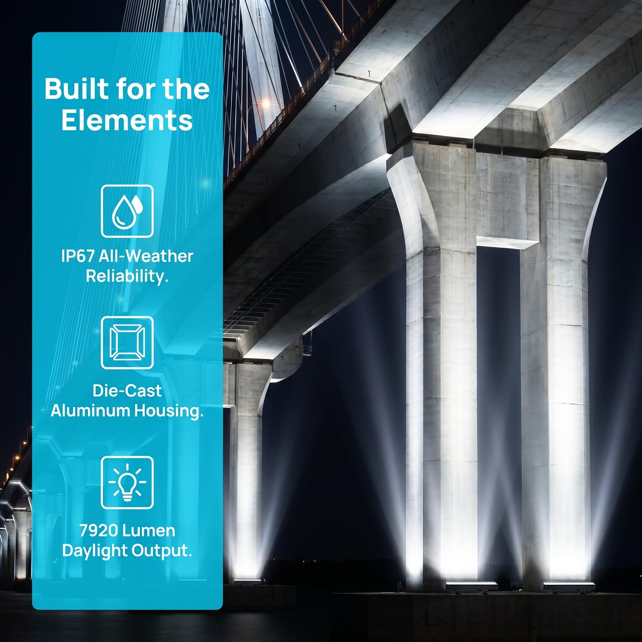 Barra luminosa a LED da 72 W, 7920 lm, super luminosa, 6000 K, luce bianca diurna, impermeabile IP67, resistente, 120 V, per esterni, con interruttore on/off, per edifici paesaggistici (101,6