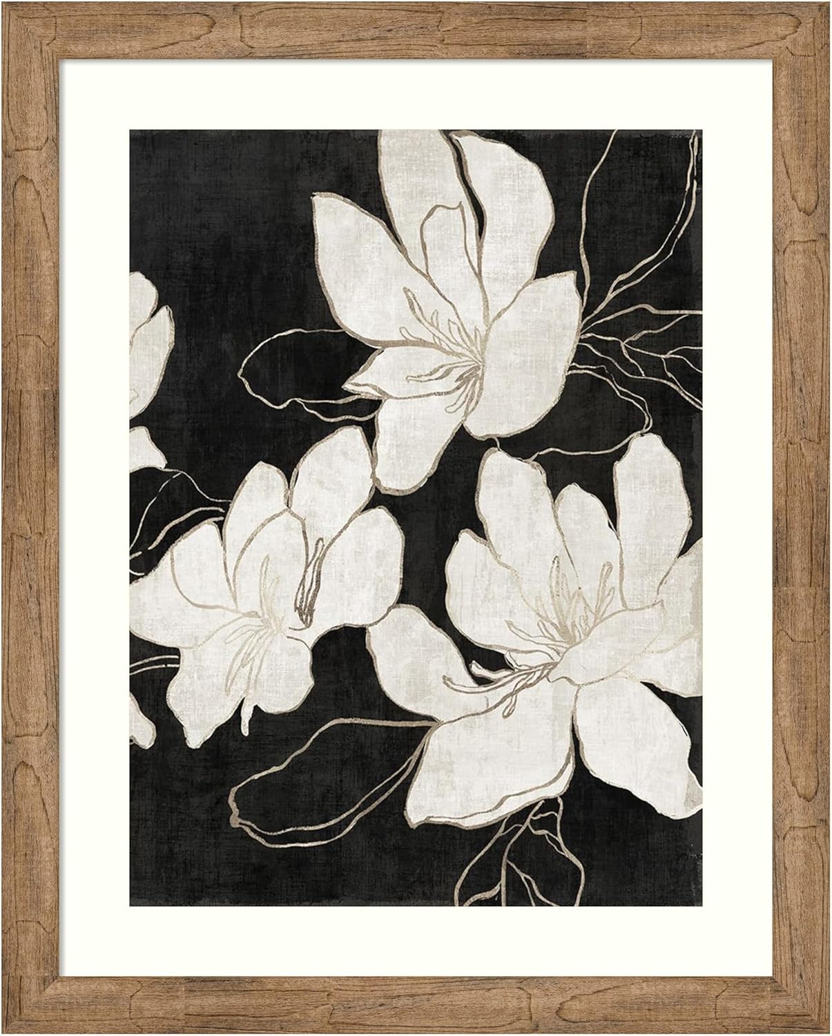 Amanti Art Framed Wall Art Print 41x33 Japandi III by Asia Jensen, Flowers Wall Art, Modern Contemporary Decor, X-Large Poster Painting Artwork for Living Room, Bedroom, Bathroom, Kitchen, Office or