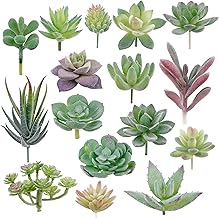 16 Pack Artificial Succulent Fake Plant Flocking Plants Unpotted Mini Fake Succulents Plant for Lotus Landscape Decorative Garden Arrangement Decor