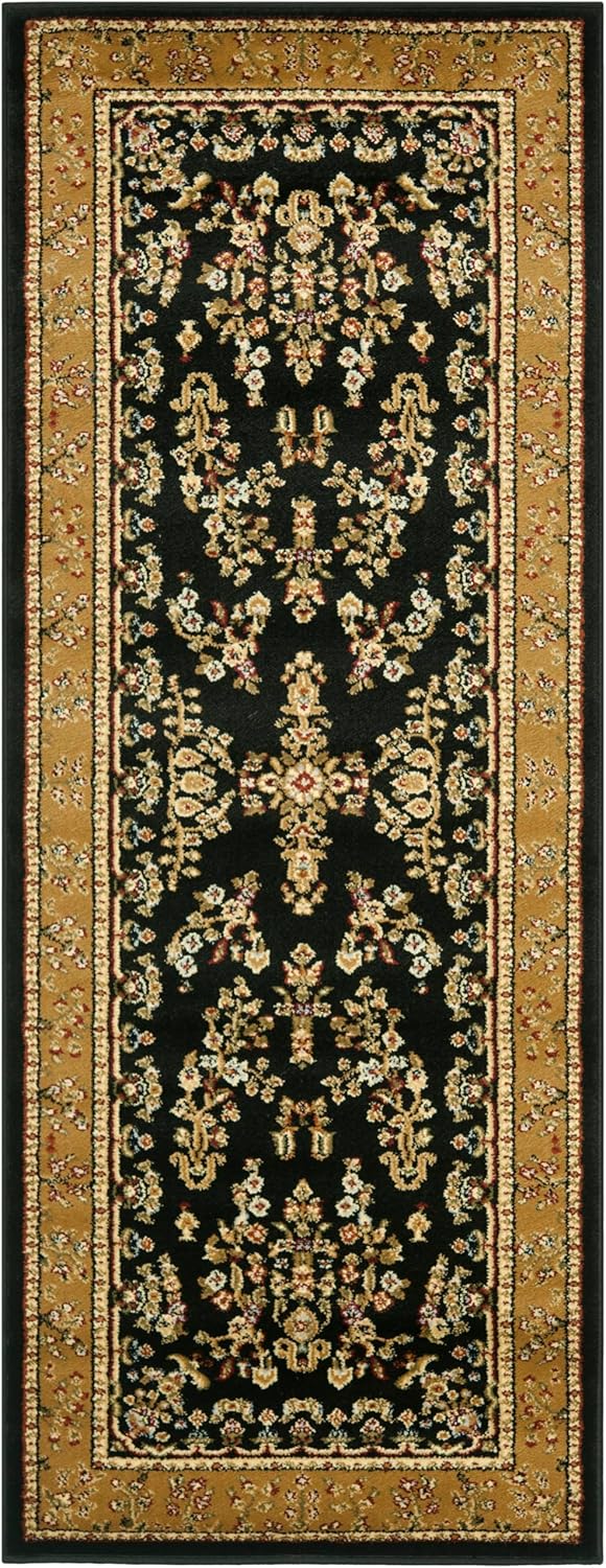 SAFAVIEH Lyndhurst Collection Runner Rug - 2'3" x 16', Black & Tan, Traditional Oriental Design, Non-Shedding & Easy to Clean, Ideal for Hallway, Foyer, Entryway, Kitchen (LNH331D)