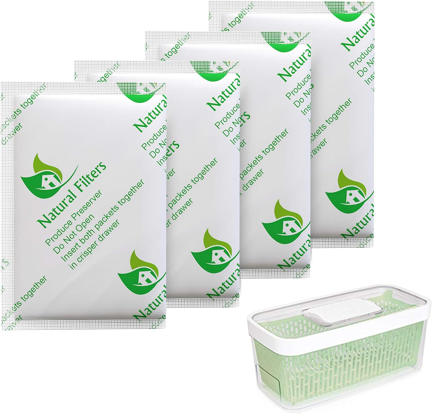 Natural Filters 4 Pack Greensaver Produce Preserver Filter Refills Compatible With