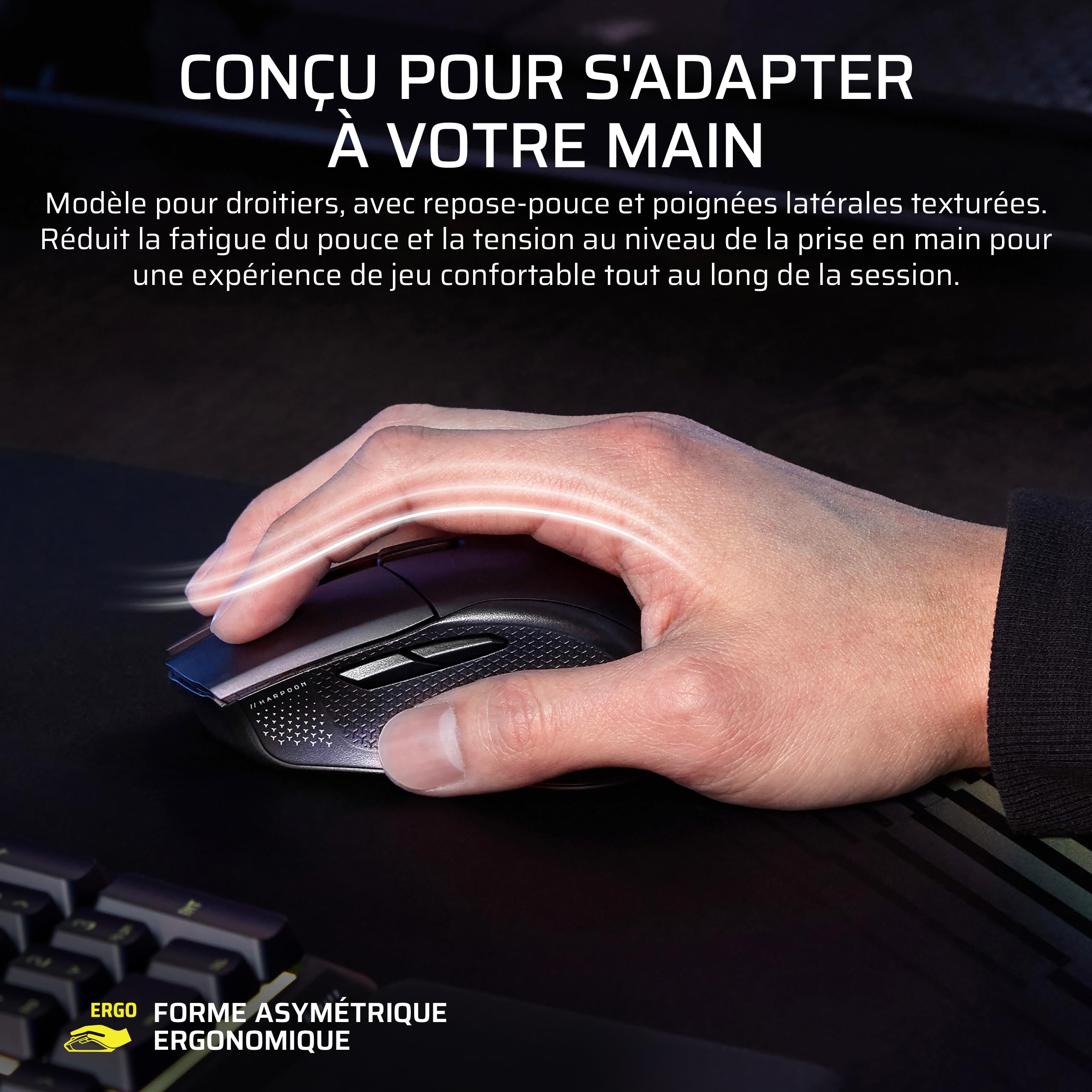 CORSAIR HARPOON v2 WIRELESS Souris de Jeu - 26K DPI - Noir