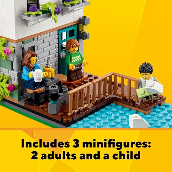 LEGO Creator 3 in 1 Cozy House Building Toys - Toy Figures & Pretend Play Playsets for Boys & Girls, Ages 8+ 3 Building Options - Gift for Birthdays - 31139