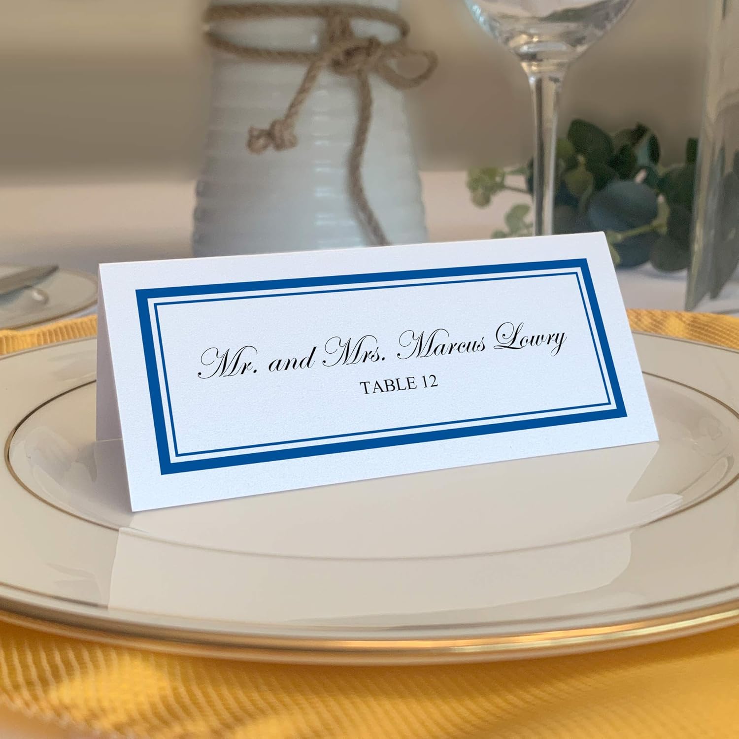 Double Line Border Printable Place Cards, Black, Set of 150 (25 Sheets), Laser & Inkjet Compatible - Wedding, Party, Dinner, and Special Events - Made in the USA