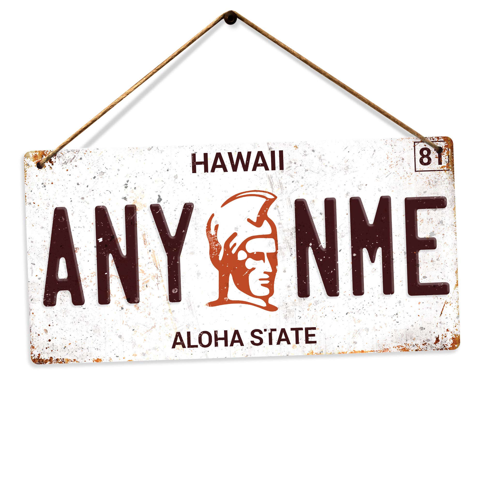 Toasted Merch Hawaii V2 Personalised American Number Plates - Custom – Holes And Twine | Printed Metal Wall Sign Plaque Show Plate