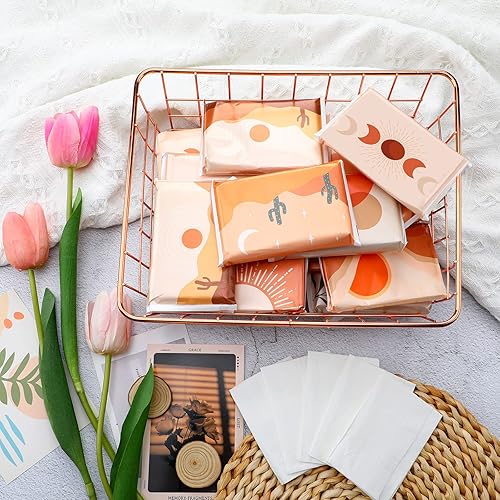 Miniatura 23 de Paquete de 24 pañuelos de tamaño de viaje, paquete delgado de 3 capas, tamaño cartera, pañuelos de bolsillo para viajes, bodas, fiestas, 6 estilos