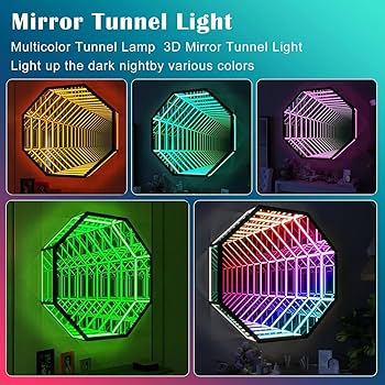 Amazon | LED インフィニティミラーナイトライト、3D ミラートンネル Amazon | LED インフィニティミラーナイトライト、3D ミラートンネル