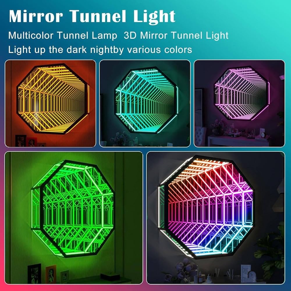 Infinity Mirror Tunnel Lamp,3D OctagonTunnel Mirror Philippines | Ubuy