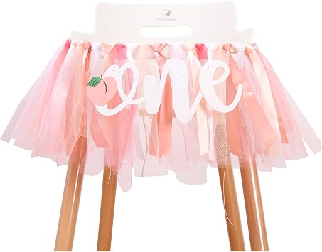 Peach Theme First Birthday Banner - Sweet Peach Tutu, One Sweet Birthday Decorations, Crush Cake Photo Props
