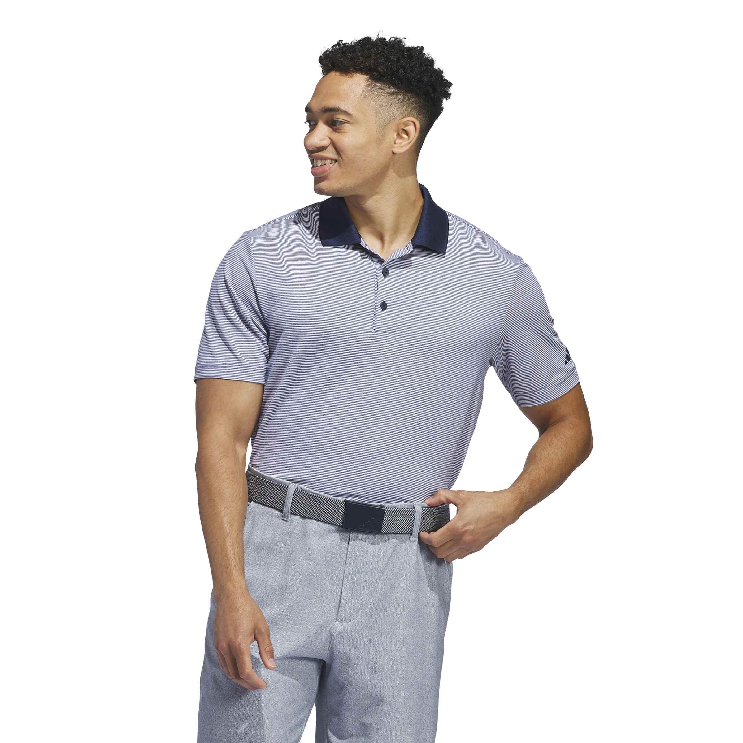adidas Ottoman Stripe Golf Polo Shirt Maglietta da Golf Uomo