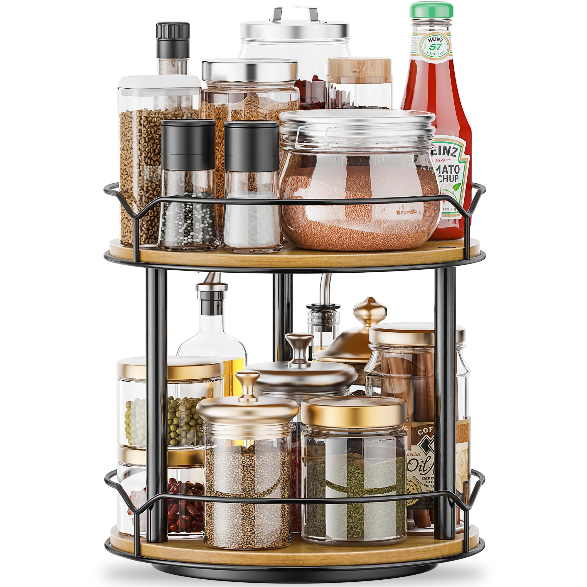 Stainless Steel Spice Turntable For Cabinet Lazy Susan Organizer