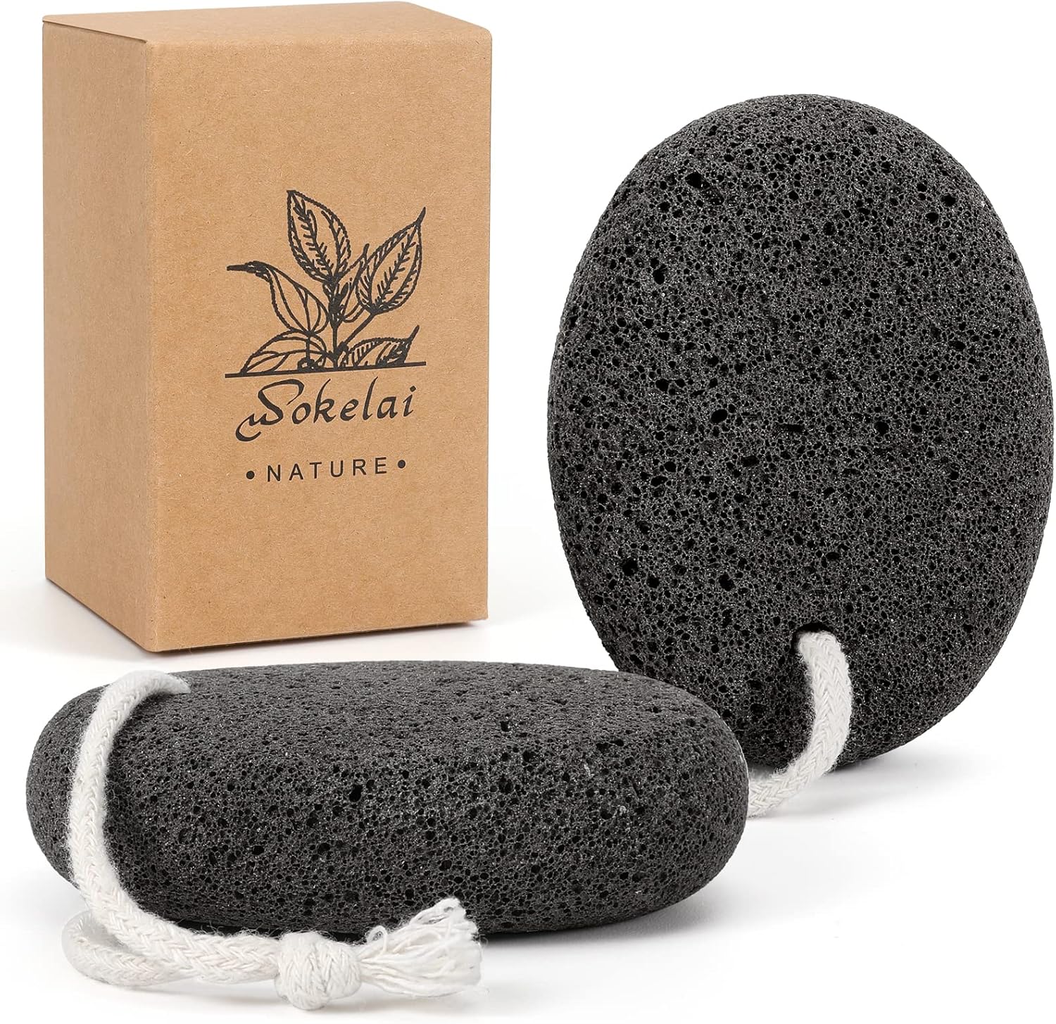 Pumice Stone for Feet 2 Pack Natural Foot Scrubber Pummis