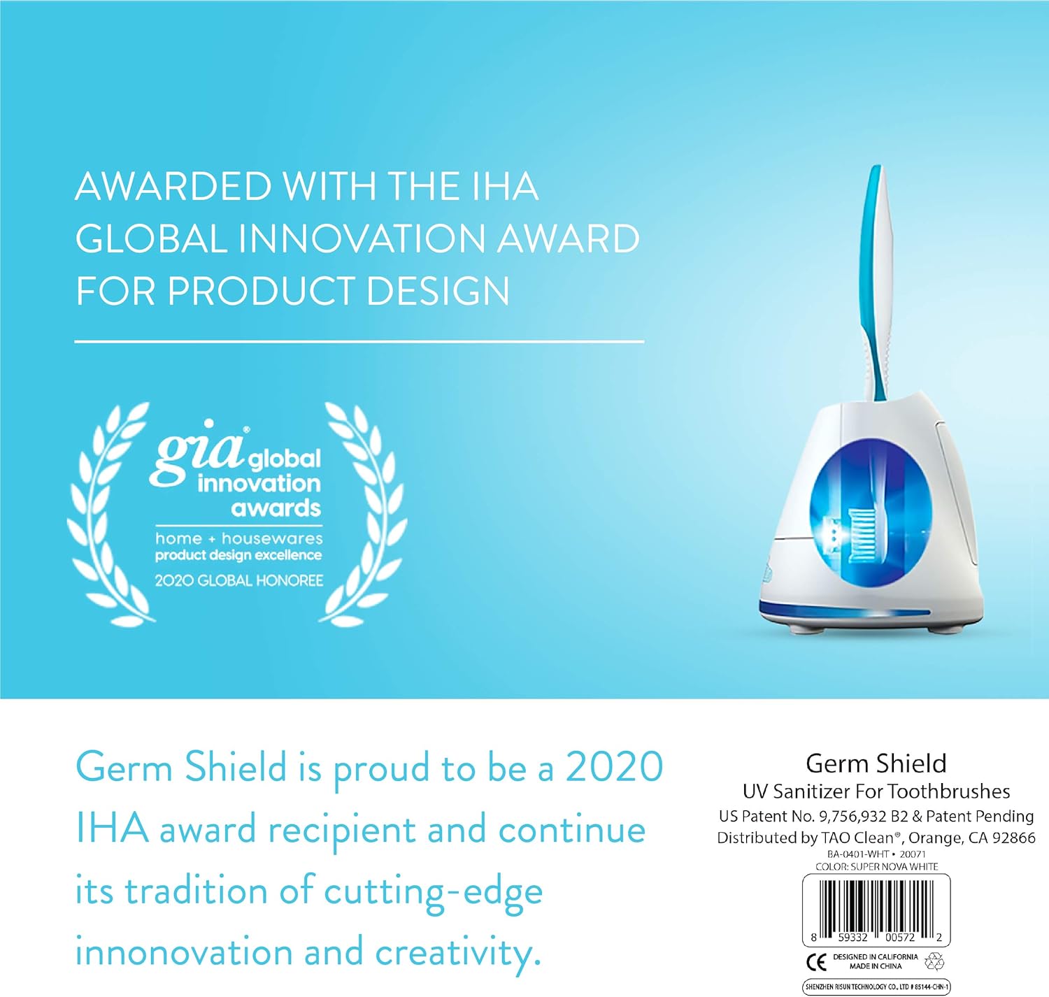 TAO Clean Germ Shield UV Toothbrush Sanitizer – Universal Cleaning Station that Accommodates all Manual and Electric Toothbrushes, Travel Friendly, Kills 99.9% of Germs - Image 8