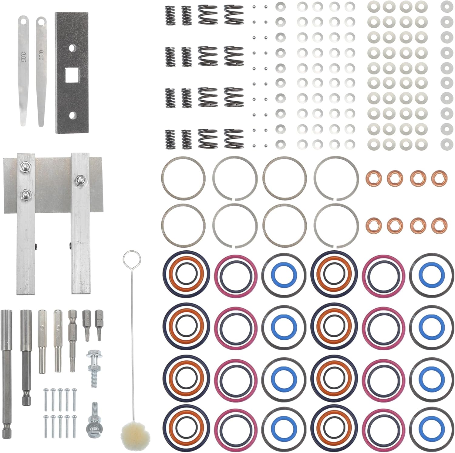 X AUTOHAUX 1 Set Injector Rebuild Kit with Vice Clamp and Tools & Springs for Ford 7.3L for Powerstroke 1994-2003 Metal Rubber Assorted Color