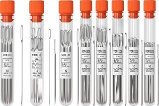 35 Big and Thinner Eye Sharp Needles for Hand Sewing and 50 Large Eye Blunt Tapestry Needles for Darning, Embroidery, Knitting - Total 85 Needles for Sewing, Crafting, and DIY