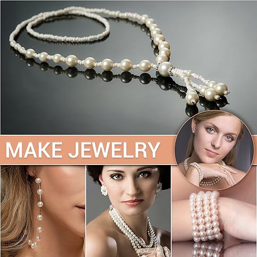 Miniatura 4 de 2000 cuentas de perlas de 0.12 a 0.47 pulgadas para la fabricación de joyas, perlas para manualidades, perlas para manualidades, perlas para