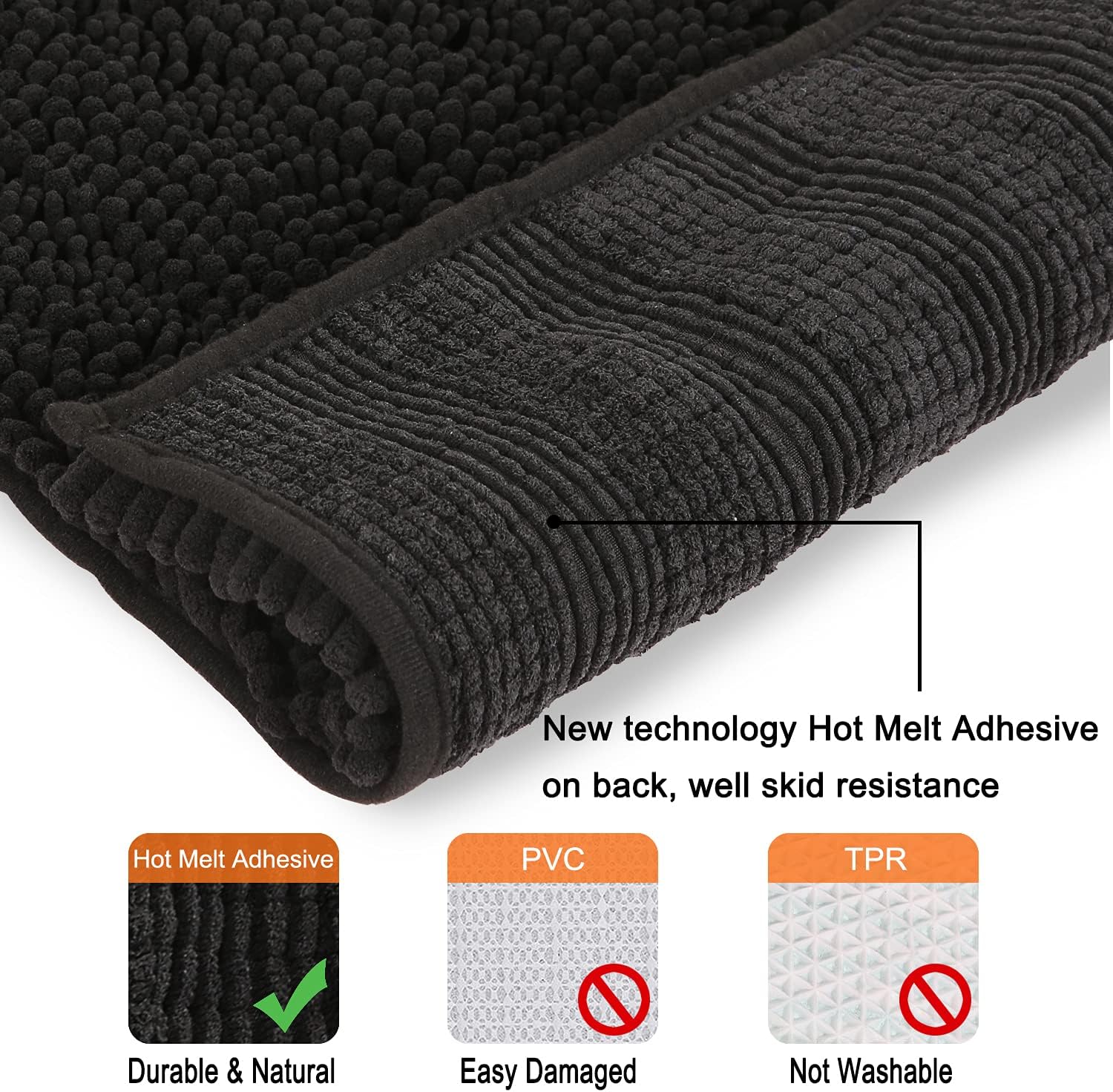 Bathroom Rugs, Soft Chenille Bath Mat, Super Absorbent Water Bath Rugs, Striped Pattern Bath Mats for Bathroom Non Slip, Machine Washable, Bath Mats for Indoor and Bathroom Floor, 32"x20" Light Grey : Home & Kitchen