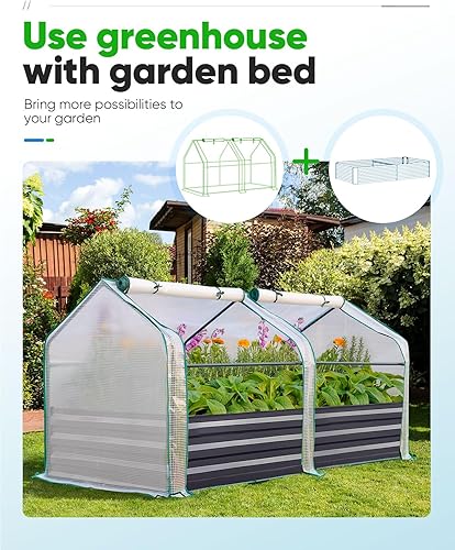 Vista 28 de Quictent Invernadero portátil de 95 pulgadas de ancho x 36 pulgadas de profundidad x 36 pulgadas de alto, 2 ventanas de malla y gran puerta de Verde