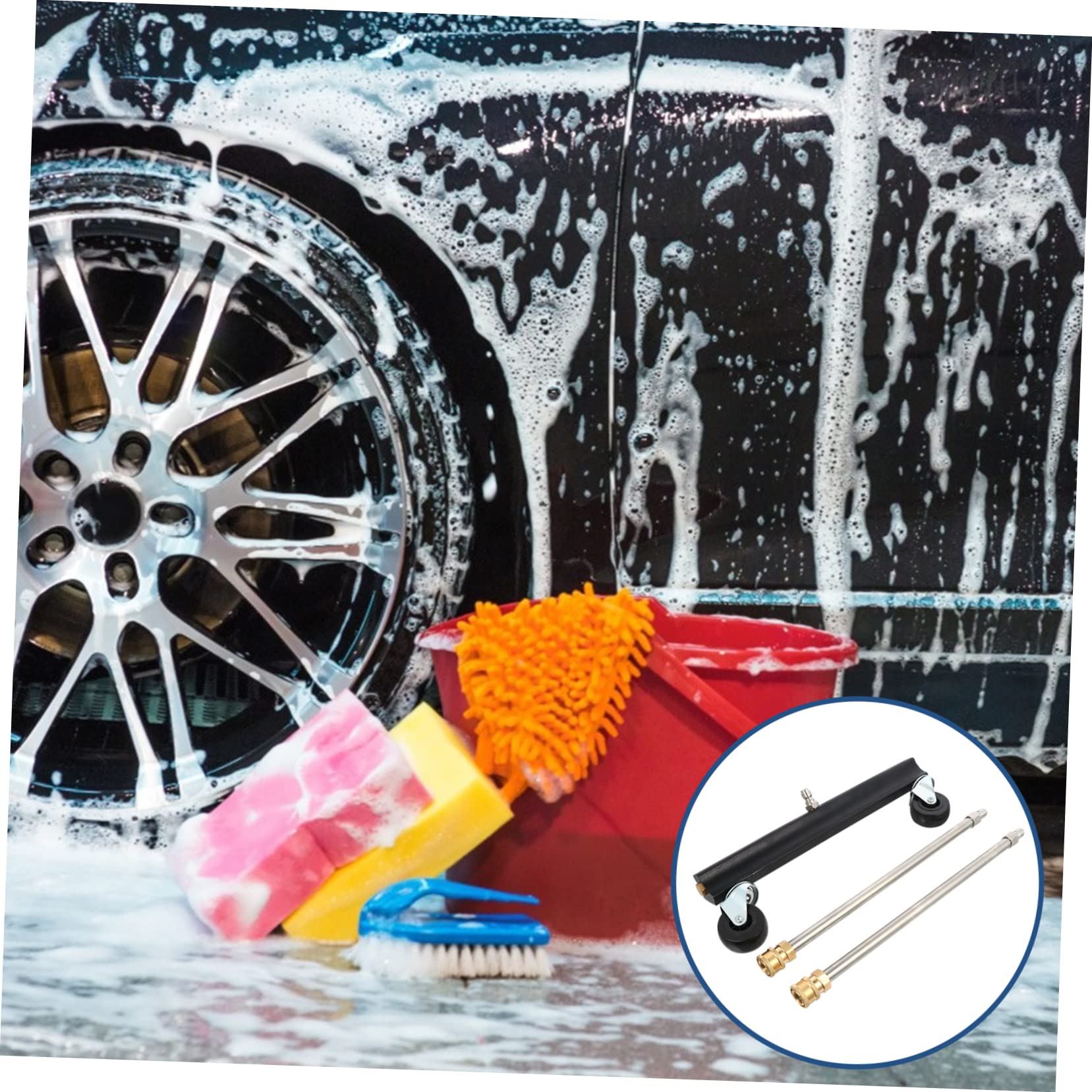 Cepillo Material Acero Inoxidable y Latón para Hidrolavadora de Alta Presión Rueda Giratoria para Limpieza de Chasis de Coche y Suelo Adecuado para Limpieza de Vehículos