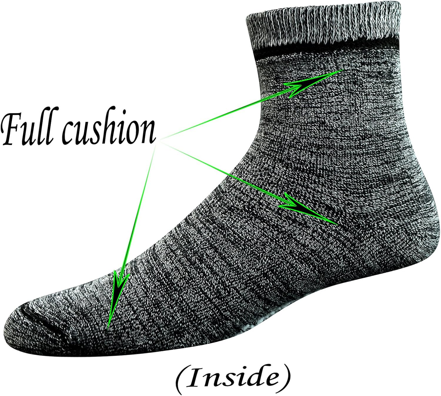 Yomandamor Men's Non-Binding Ankle Thick Warm Winter Socks with Seamless Toe and Full Cushion,3 Pairs L Size - Image 4