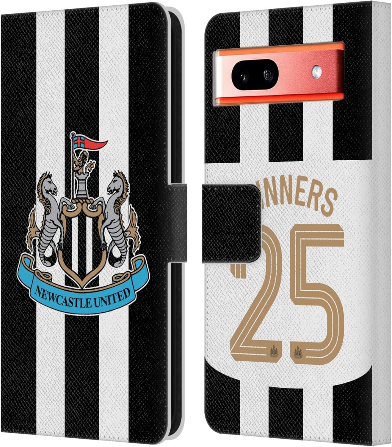 Head Case Designs Officially Licensed Newcastle United Football Club Home Kit 2025 Cup Winners Leather Wallet Case Compatible with Google Pixel 9 / Pixel 9 Pro