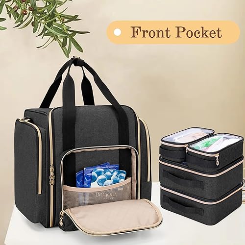 Miniatura 4 de LUXJA Bolsa de maquillaje con 4 fundas extraíbles Negro -