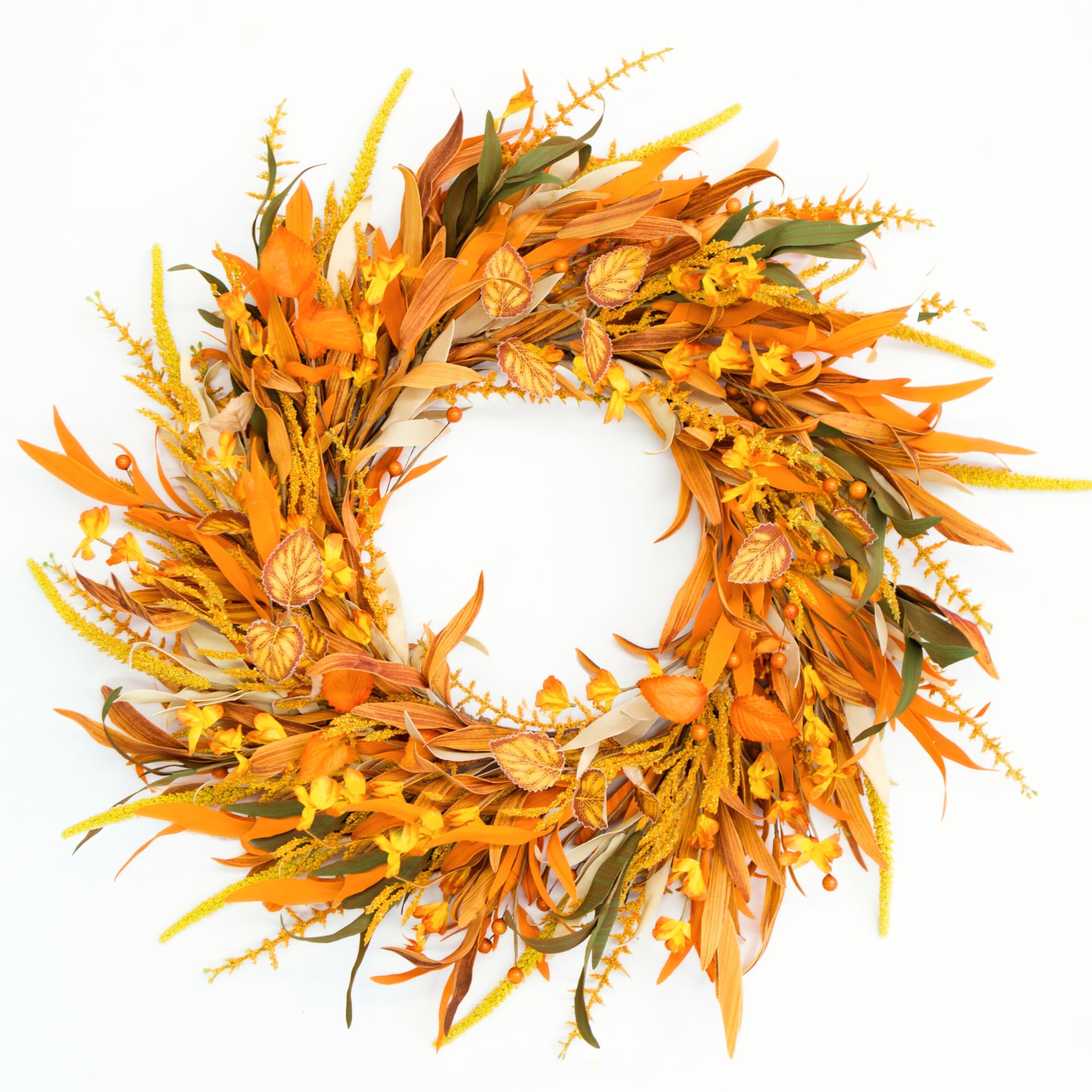 Grande couronne de blé de 60 cm pour célébrer la douceur de l'automne en famille