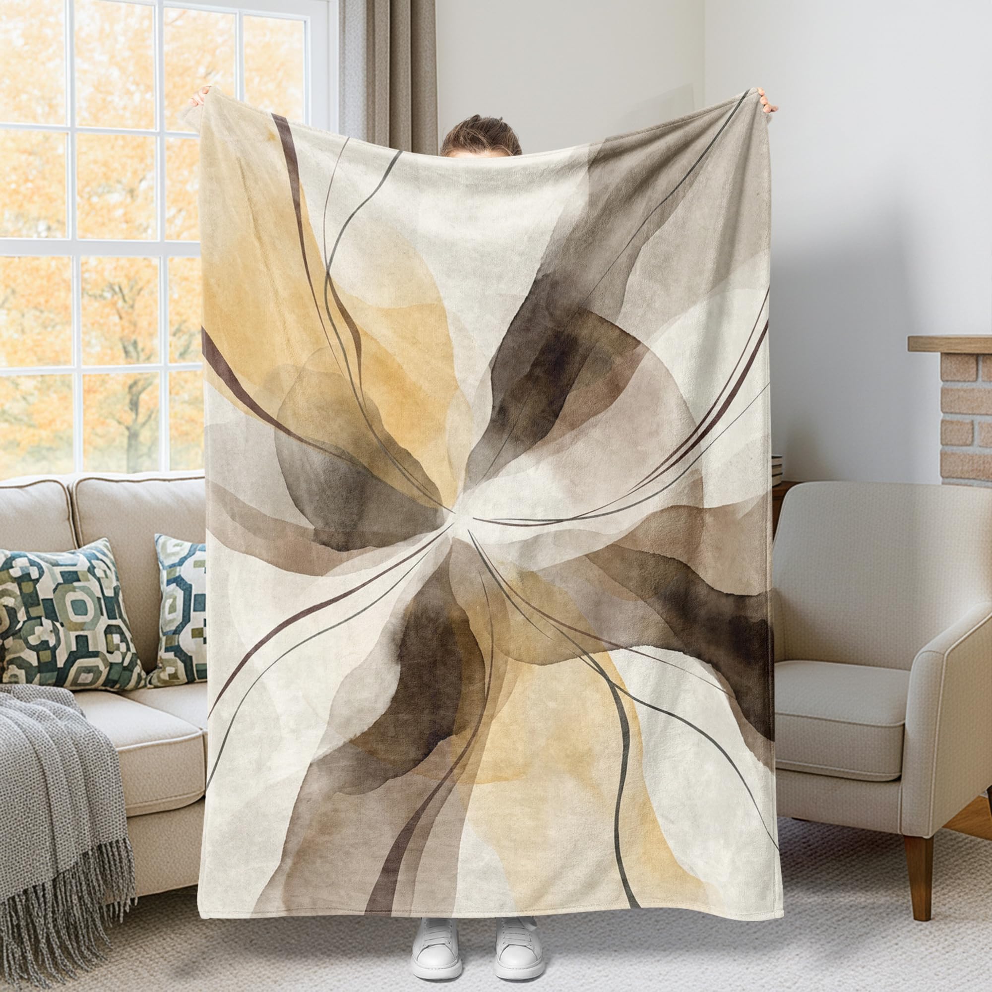 Couverture legere et decorative design abstrait pour rechauffer l atmosphere