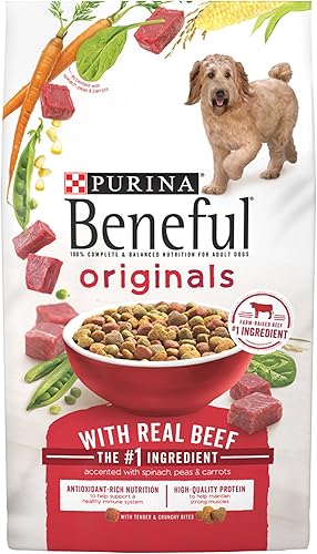 Purina Beneful Originals - Alimento seco para perros adultos con carne de res real, bolsa de 6.3 libras