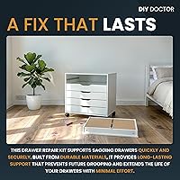 Vista 7 de Kit de reparación de cajones (paquete de 4) – Arregla la parte inferior de los cajones caídos fácilmente – Refuerza los cajones de tocador y cocina