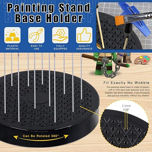 Miniatura 4 de Glarks 27 herramientas de construcción de modelos Gundam, herramientas de modelo Hobby y modelo de rotación de 360 grados, soporte de base de