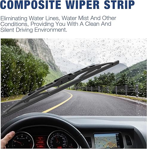 Miniatura 10 de Juego de 2 limpiaparabrisas delantero de 26 pulgadas y 26 pulgadas para Audi Q7 0306-0815 Ford Fusion 2020-2013 (paquete de 2)