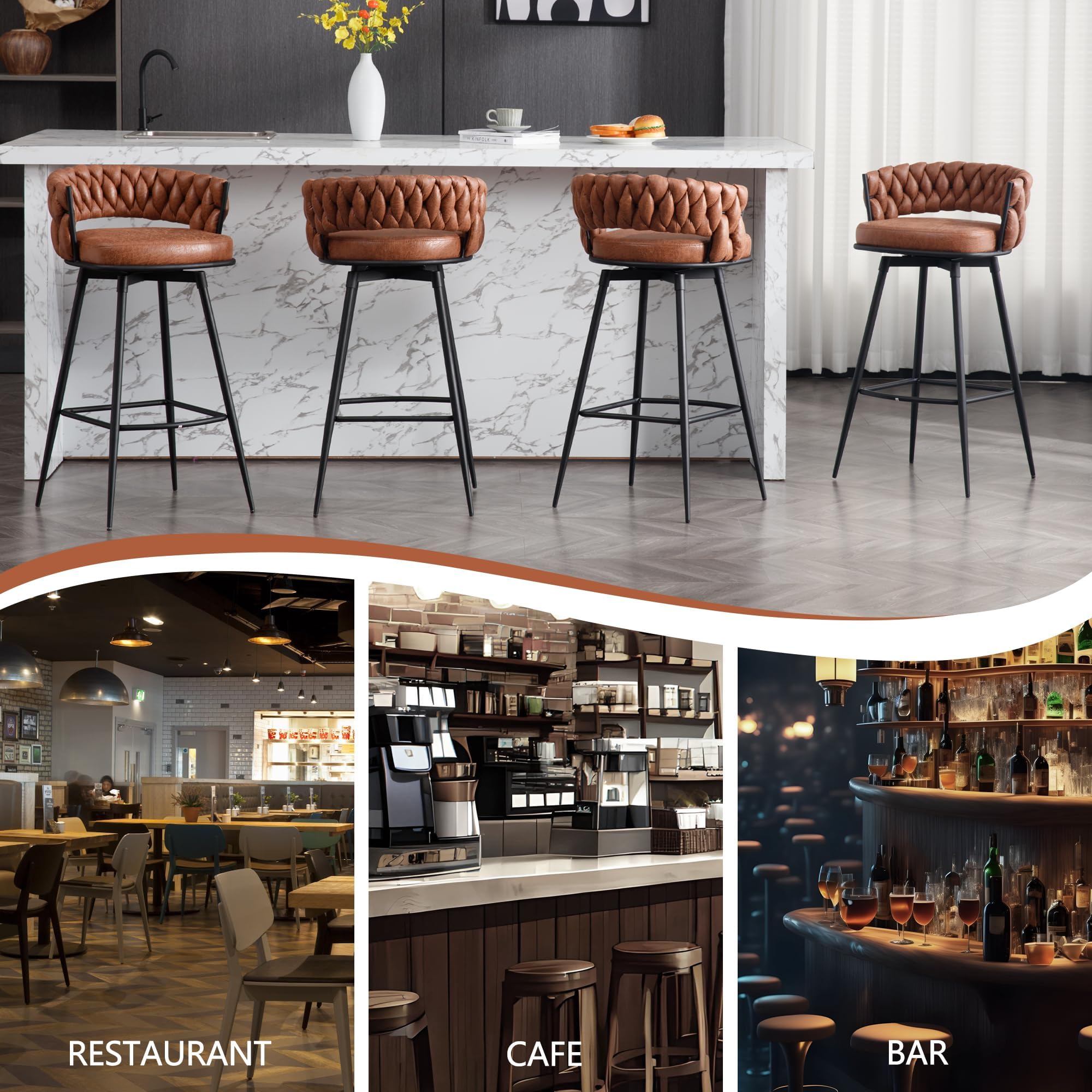 Amazon.com: BV Bar Height Bar Stools Set of 2, 30 inch Seat Height